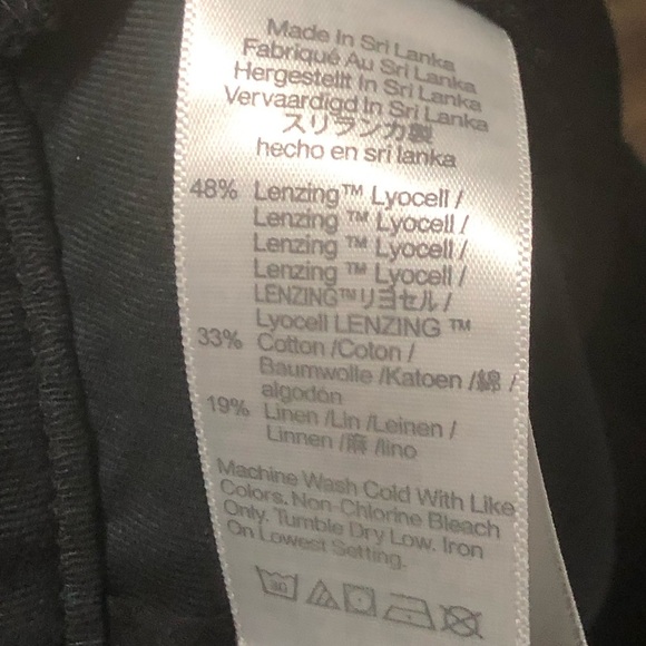 Madewell Harlow Wide Leg Pants Women's 6p High Rise in True Black Wash Linen - Picture 3 of 7